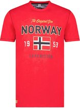 T-shirt Ronde Hals Rood Met Print Geographical Norway Juitre - M
