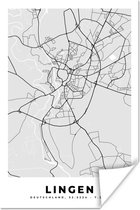 Affiche Lingen - Carte - Plan de la ville - Carte - Allemagne - 20x30 cm