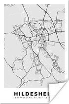 Poster Kaart - Stadskaart - Duitsland - Hildesheim - Plattegrond - 120x180 cm XXL