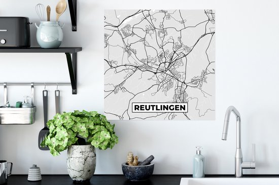 Poster Map - Plan d'étage - Plan de la ville - Allemagne - Reutlingen - 50x50 cm