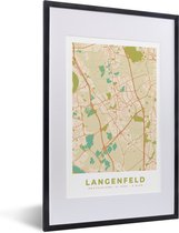 Fotolijst incl. Poster - Langenfeld - Vintage - Kaart - Stadkaart - Plattegrond - 40x60 cm - Posterlijst - Stadskaart