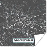 Poster Draguignan - Frankrijk - Stadskaart - Kaart - Plattegrond - 100x100 cm XXL