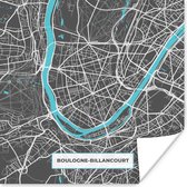 Affiche France - Plan de ville - Carte - Plan - Boulogne-Billancourt - 50x50 cm