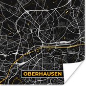 Poster Oberhausen - Stadskaart - Plattegrond - Kaart - Goud - Duitsland - 30x30 cm