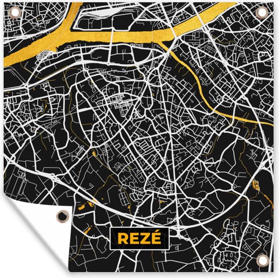 Tuindoek Frankrijk – Plattegrond – Kaart – Rezé– Stadskaart - 100x100 ...
