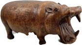 Houten nijlpaard / Handgemaakt houten beeld / Indonesisch beeld
