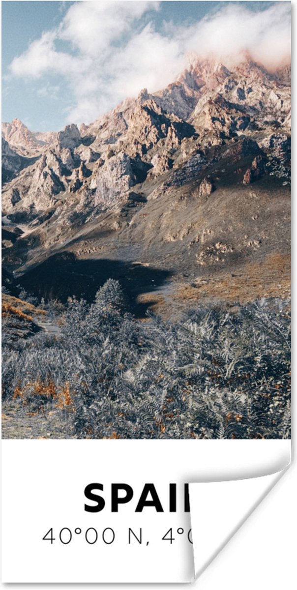 Poster Spanje - Bergen - Zomer - 75x150 cm