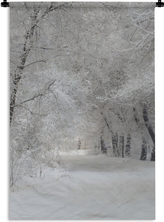 Tapisserie - Tissu mural - Arbres - Neige - Hiver - 60x90 cm - Tapisserie