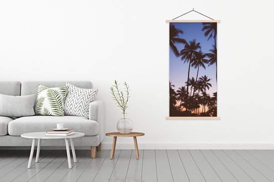 Porte-affiche avec affiche - Affiche scolaire - Palmier - Tropical - Été - Ciel - 90x180 cm - Lattes transparentes