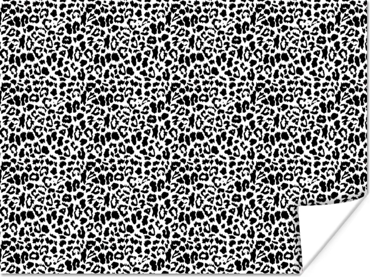 Poster Dierenprint - Design - Zwart - Wit - 80x60 cm