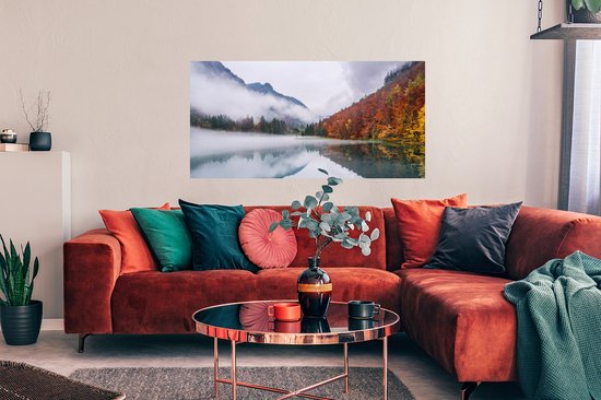 Poster Herfst - Mist - Water - Landschap - 120x60 cm