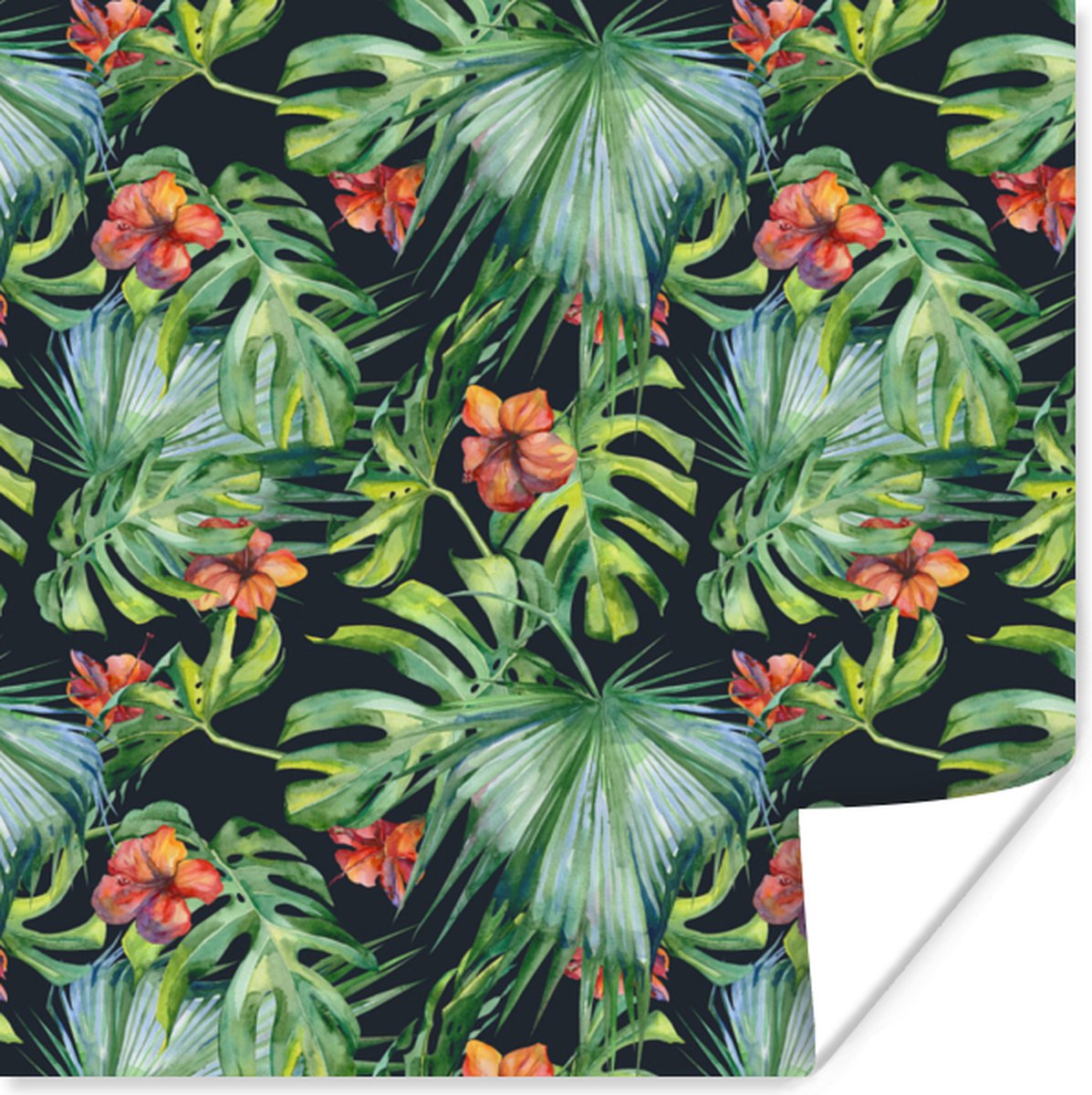 Poster Monstera - Jungle - Bladeren - 75x75 cm