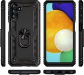 Hoesje Geschikt Voor Samsung Galaxy A13 5G Hoesje Armor Anti-shock Backcover Zwart - Galaxy A13 5G - A13 5G Backcover kickstand Ring houder cover TPU backcover oTronica