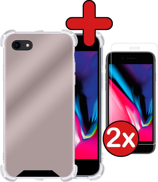 Coque iPhone SE 2022 Miroir Coque Miroir en Siliconen Antichoc avec 2x  Protecteur... | bol