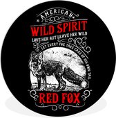 Cercle Mural - Cercle Mural Intérieur - Renard - Vintage - Citation - ⌀ 60 cm - Décoration murale - Peintures Ronds