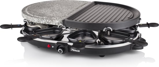 Princess Gourmetstel 162710 - Raclette Oval Steengrill Party - Bakplaat en Steengrill - 8 personen - 2 meter snoer - Regelbare thermostaat - 1200W - 8 pannetjes — afbeelding 3