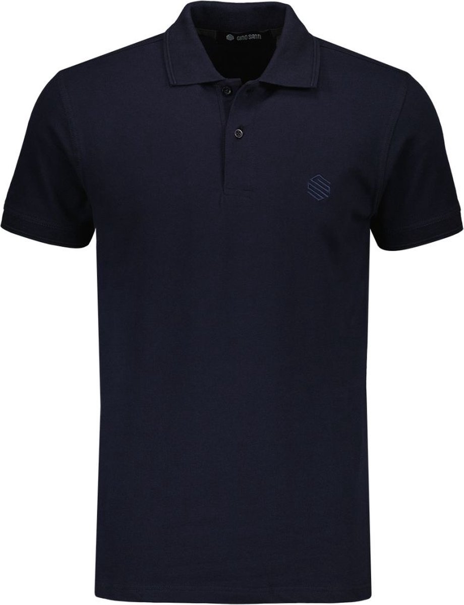 Gino Santi Polo Shirt Heren Basics | Navy blauw | Maat S