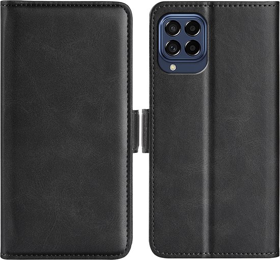 Coque Samsung Galaxy M53 - MobyDefend Luxe Wallet Book Case (Côté fermeture) - Zwart - Coque pour téléphone portable - Coque pour téléphone Ce produit est compatible avec : Samsung Galaxy M53