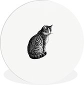 WallCircle - Wall Circle - Wall Circle Indoor - Chat - Animaux - Vintage - 60x60 cm - Décoration murale - Peintures Ronds