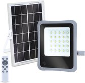 LED Floodlight op Zonne-energie - LED Schijnwerper - Igia Florida - LED Solar Tuinverlichting Wandlamp - Afstandsbediening - Waterdicht IP65 - 50W - Helder/Koud Wit 6500K