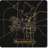 Muismat XXL - Bureau onderlegger - Bureau mat - Kaart - Maastricht - Zwart - Goud - 40x40 cm - XXL muismat