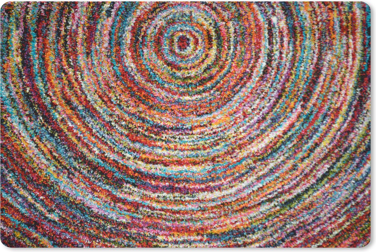 Muismat XXL 90x60 cm - Bureau onderlegger - Bureau mat Cirkel - Kleuren - Tapijt - Bureaumat - Gaming mousepad xl - Bureaulegger groot - Computer deskmat