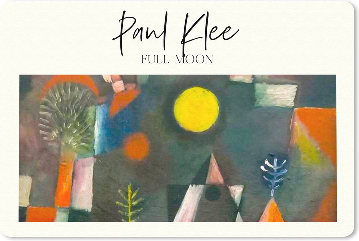 Muismat XXL - Bureau onderlegger - Bureau mat - Paul Klee - Schilderij - Full moon - 90x60 cm - XXL muismat