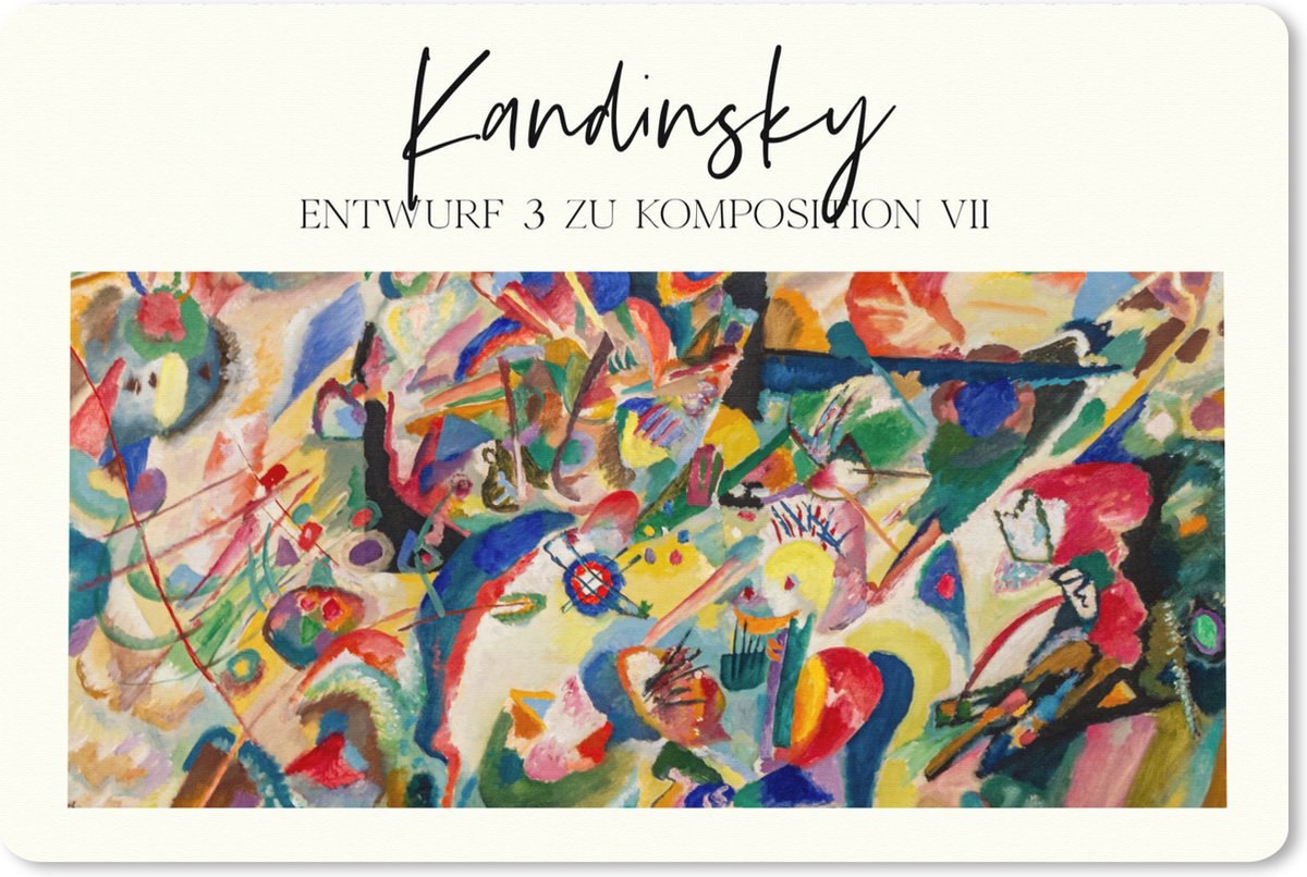 Muismat XXL 120x80 cm - Bureau onderlegger - Bureau mat Schilderij - Wassily Kandinsky - Abstract - Bureaumat - Gaming mousepad xl - Bureaulegger groot - Computer deskmat