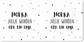 Muismat XXL - Bureau onderlegger - Bureau mat - Quotes - 'Hoera jullie worden opa en oma' - Spreuken - 100x50 cm - XXL muismat