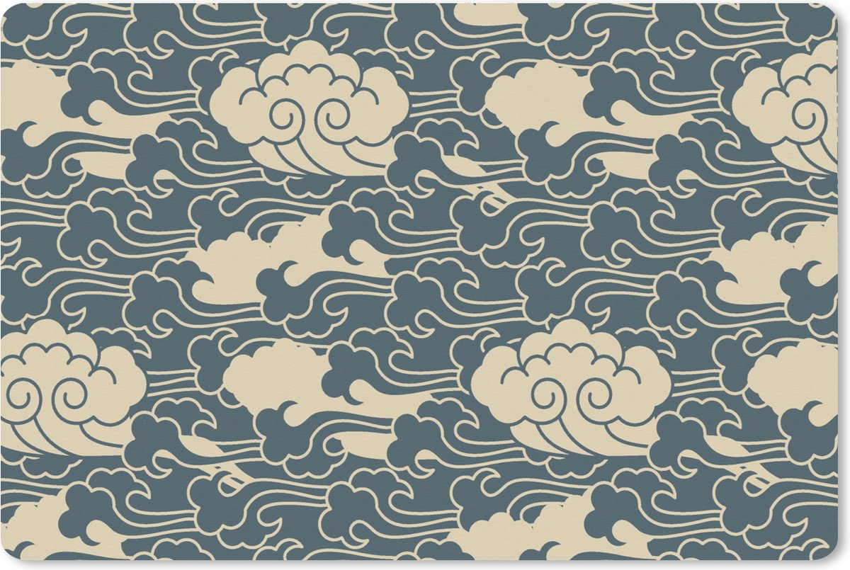 Muismat XXL 90x60 cm - Bureau onderlegger - Bureau mat Design - Noors - Wolken - Bureaumat - Gaming mousepad xl - Bureaulegger groot - Computer deskmat