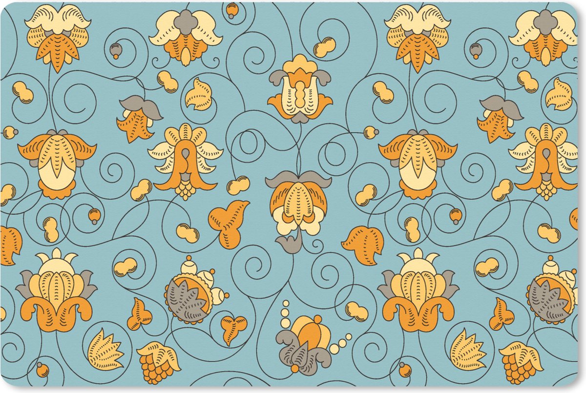 Muismat XXL 120x80 cm - Bureau onderlegger - Bureau mat Patronen - Vintage - Bloemen - Bureaumat - Gaming mousepad xl - Bureaulegger groot - Computer deskmat