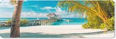 Muismat XXL 90x30 cm - Bureau onderlegger - Bureau mat Tropisch - Strand - Palmboom - Bureaumat - Gaming mousepad xl - Bureaulegger groot - Computer deskmat