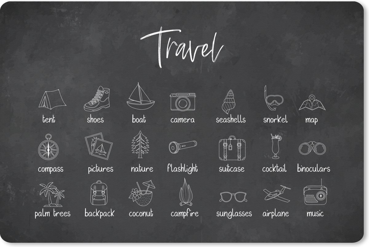 Muismat XXL 120x80 cm - Bureau onderlegger - Bureau mat Spreuken - Quotes - Travel - Snorkel - Map - Bureaumat - Gaming mousepad xl - Bureaulegger groot - Computer deskmat