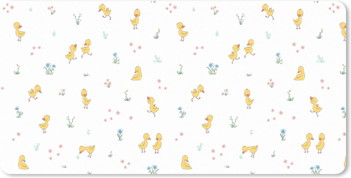 Muismat XXL 80x40 cm - Bureau onderlegger - Bureau mat Eend - Baby - Dieren - Bureaumat - Gaming mousepad xl - Bureaulegger groot - Computer deskmat