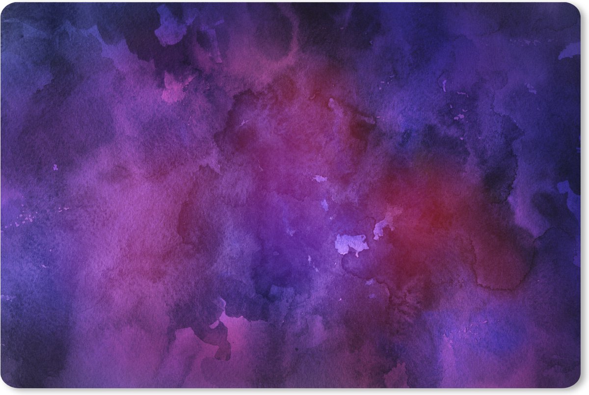 Muismat XXL 120x80 cm - Bureau onderlegger - Bureau mat Waterverf - Paars - Abstract - Bureaumat - Gaming mousepad xl - Bureaulegger groot - Computer deskmat