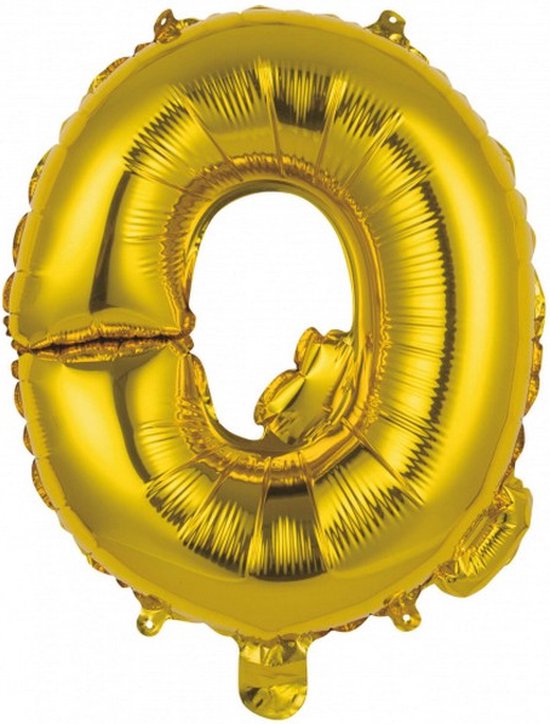 folieballon Letter Q 34 cm goud