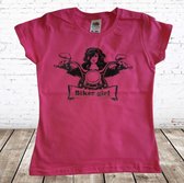 Kinder T-shirt Biker Girl roze -Fruit of the Loom-146/152-t-shirts meisjes