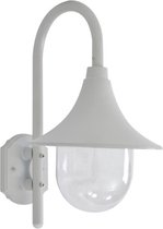 vidaXL Tuin wandlamp E27 42 cm aluminium wit