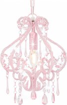 vidaXL Plafondlamp met kralen rond E14 roze