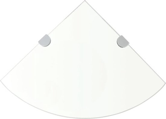 vidaXL Étagères d'angle 2 pcs avec supports chromés 25x25 cm Verre Transparent - Étagère d'angle - Étagères d'angle - Étagère murale - Étagères murales