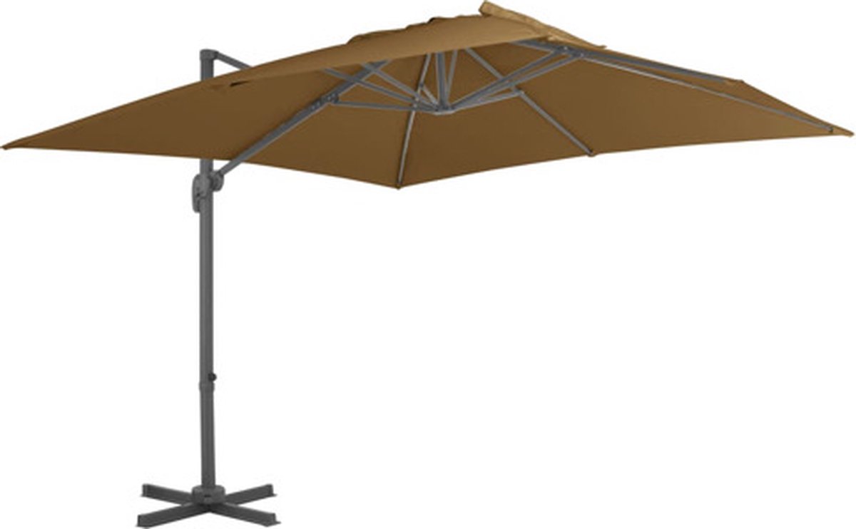 vidaXL Zweefparasol met aluminium paal 300x300 cm taupe