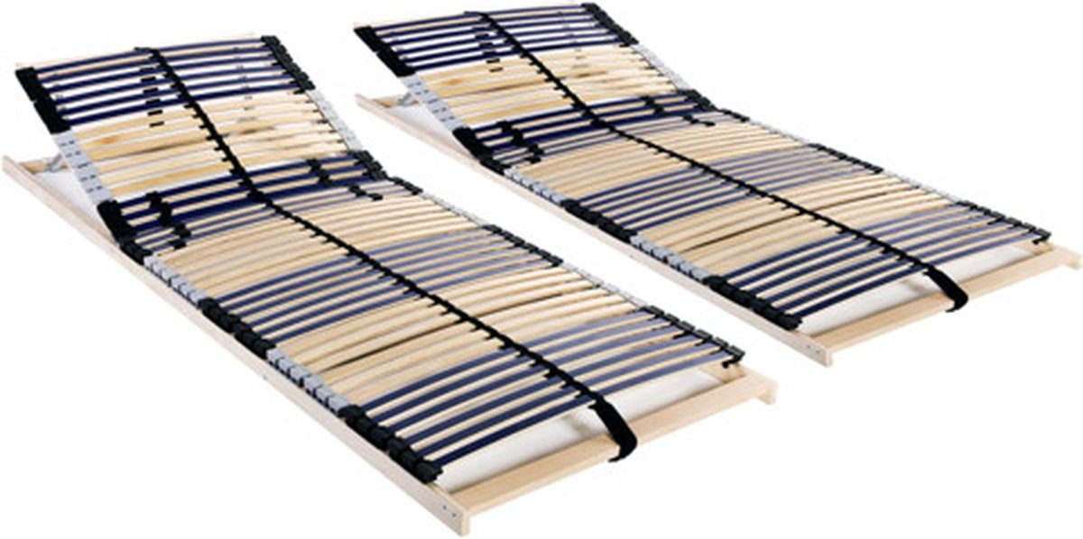 vidaXL - Lattenbodems - 2 - st - met - 42 - latten - 7 - zones - 90x200 - cm