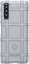 Sony Xperia 10 IV Hoesje - Rugged Shield TPU Gelcase - Grijs - GSM Hoesje - Telefoonhoesje Geschikt Voor Sony Xperia 10 IV