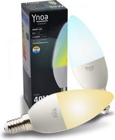 Set van 2 Ynoa Smart Lampen White Tones - E14 LED kaarslamp - Zigbee 3.0 - Dimbaar - CCT