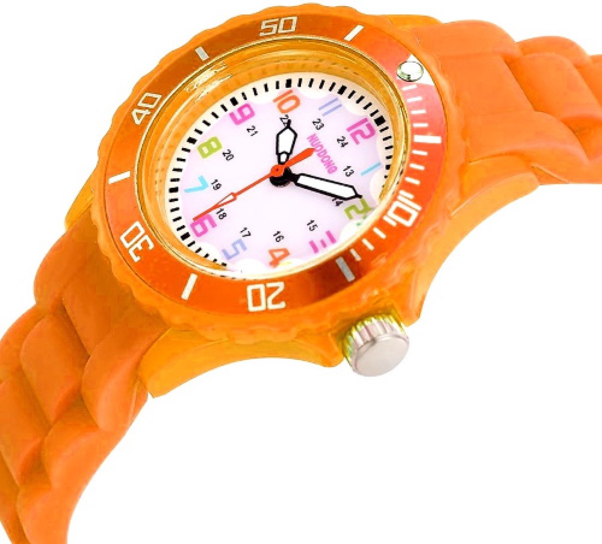 Hidzo Kinderhorloge - Analoog - Oranje - Siliconen - Inclusief Horlogedoosje