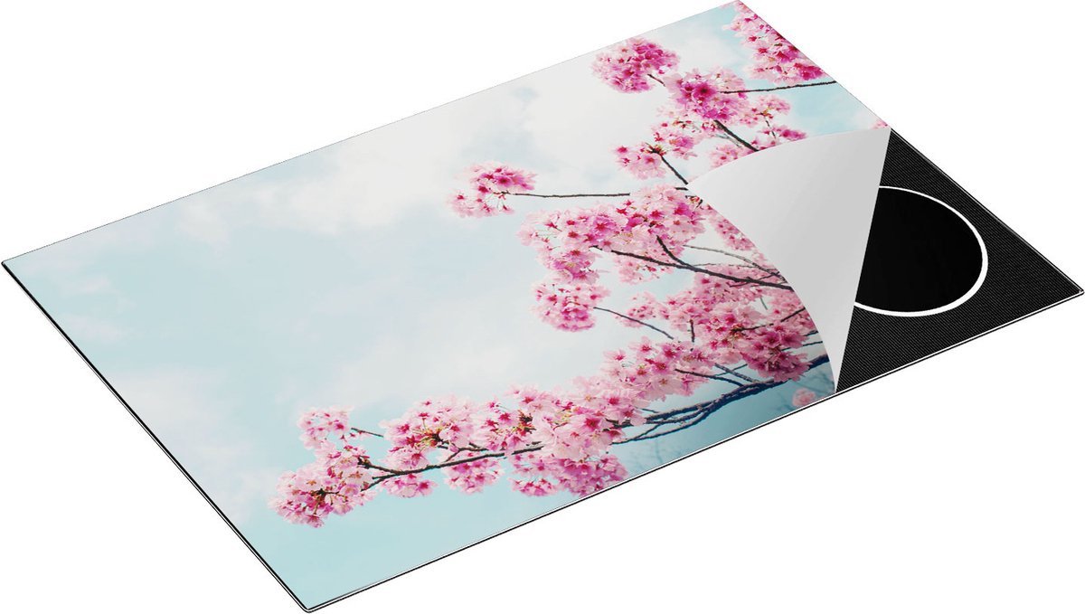 Chefcare Inductie Beschermer Roze Bloesemboom - Bloemen - 80,2x52,2 cm - Afdekplaat Inductie - Kookplaat Beschermer - Inductie Mat