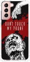 Telefoon Hoesje Geschikt voor Samsung Galaxy S21 FE Backcover Soft Siliconen Hoesje met transparante rand Zombie Blood