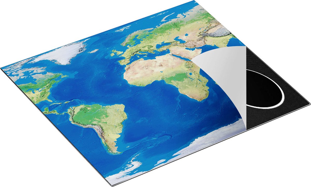 Chefcare Inductie Beschermer Wereldkaart - 59x52 cm - Afdekplaat Inductie - Kookplaat Beschermer - Inductie Mat