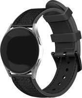 Strap-it Nylon hybrid bandje - geschikt voor Samsung Galaxy Watch 6 / 6 Classic / Watch 5 / 5 Pro / Watch 4 / 4 Classic - nylon / siliconen horlogeband voor Galaxy Watch 4-5-6 alle varianten - zwart