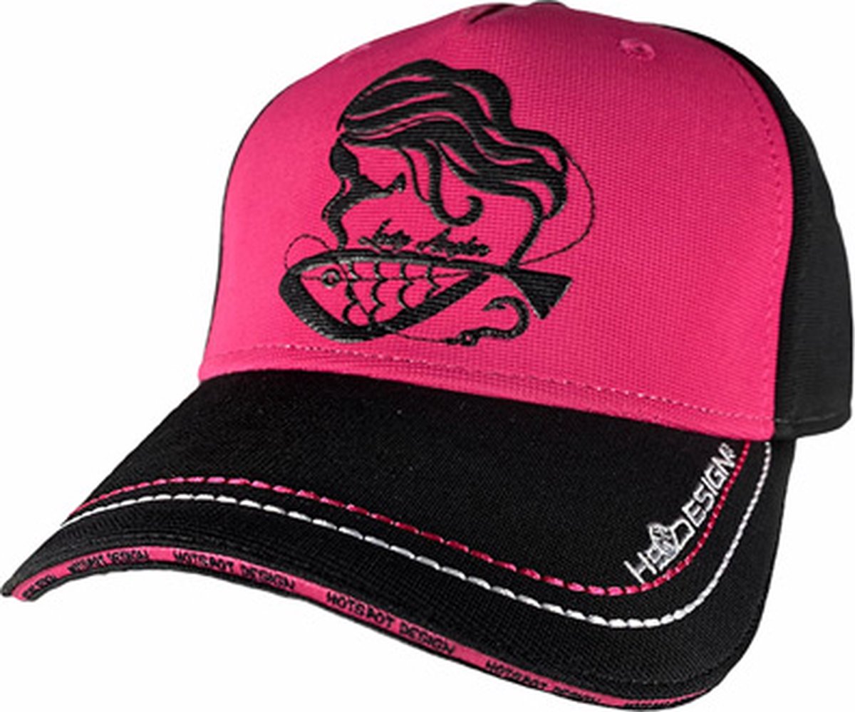 Hotspot Design Cap Lady Angler - Black/Pink - Pet - Zwart